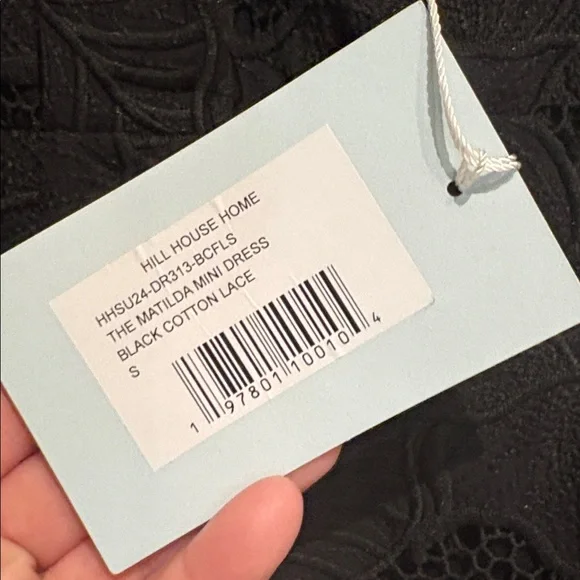 Hill House Home Matilda Lace Mini Dress in Black Cotton Lace Sz. Small NWT - Picture 11 of 13